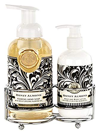 Michel Design Works Foaming Hand Soap and Lotion Caddy Gift Set, Honey Almond