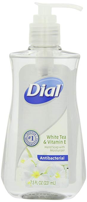 Dial Antibacterial Liquid Hand Soap, White Tea & Vitamin E , 7.5-Ounce Pump Bottles (Pack of 6)