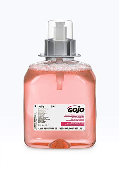 GOJO FMX-12 Foam Hand Wash, Cranberry, FMX-12 Dispenser, 1250ml Pump - three dispenser refills.