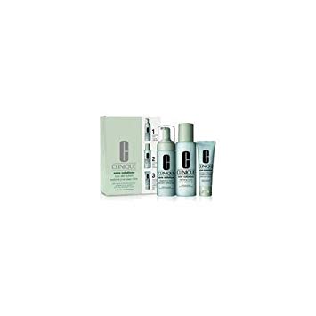 Clinique Acne Solutions Clear Skin Starter Kit Cleansing Foam + Clarifying Lotion + Clearing Moisturizer 3 pc...