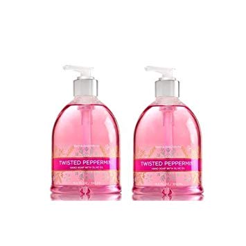 Bath and Body Work Twisted Peppermint Decorative Hand Soap with Olive Oil. 13.3 oz 2 Pack