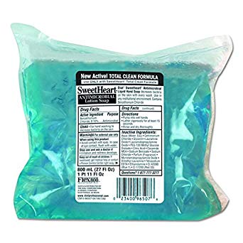 Sweetheart 96507 Antibacterial Soap, Trans Blue, Fresh Scent, 800mL Refill (Case of 12)