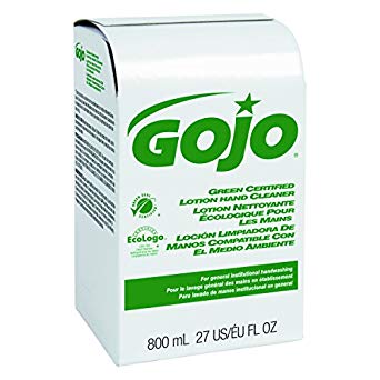 GOJO 916512CT Green Certified Lotion Hand Cleaner 800mL Bag-in-Box Refill, Unscented, Refill (Case of 12)