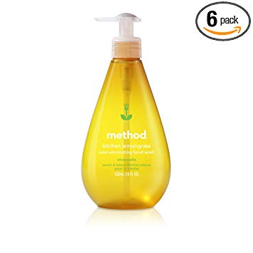 Method Kitchen Gel Hand Soap, Lemongrass, 18 Fl Oz (Pack 6)