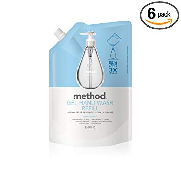 Method Gel Hand Soap Refill, Sweet Water, 34 Ounce (Pack 6)