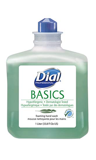 Dial 1324680 Basics Hypoallergenic Foaming Hand Lotion Soap, 1 Liter Refill (Pack of 6)