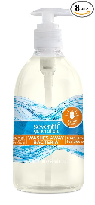 Seventh Generation Purely Clean Hand Wash Soap, Fresh Lemon and Tea Tree, 12 Oz. (Pack of 8)