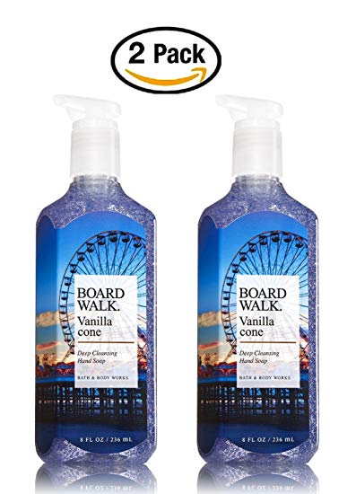 Bath & Body Works Boardwalk Vanilla Cone Deep Cleansing Hand Soap - Pair of TWO (2) Ice Cream...