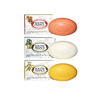 South of France Natural Bar Soap Climbing Wild Rose, Lush Gardenia & Lemon Verbena Bundle with...