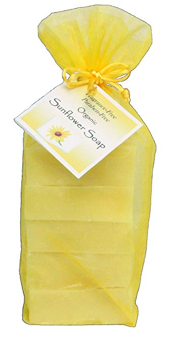 Dakota Free Organic Sunflower Soap Stack (5 bars in a yellow organza bag)