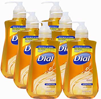 Dial Liquid Hand Soap, Gold, 7.5 Ounce (Pack of 6)