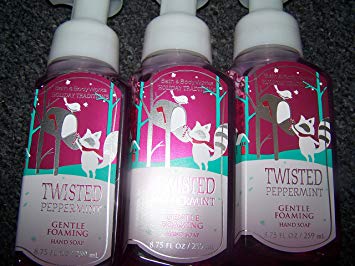 Lot of 3 Bath & Body Works Twisted Peppermint Gentle Foaming Hand Soap 8.75 Fl Oz Each...