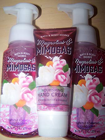 3 Piece Bath & Body Works Magnolias & Mimosas Gift Set- Foaming Soap & Hand Cream (Magnolias...