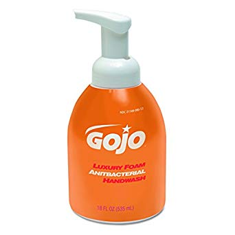 GOJO 576204 Luxury Foam Antibacterial Handwash, Orange Blossom, 18oz Pump (Case of 4)