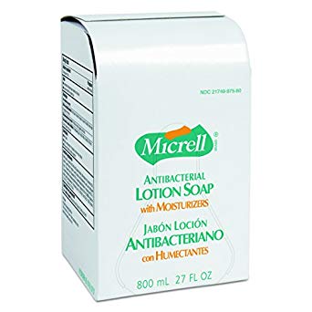GOJO 975606 MICRELL Antibacterial Lotion Soap, Amber, 800mL Refill (Case of 6)