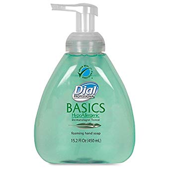 Dial 1437344 Basics Hypoallergenic Foaming Hand Soap with Tabletop Manual Pump, 15.2oz Bottle (Pack of 4)