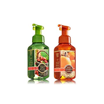 Bath & Body Works Gentle Foaming Hand Soap Set of Sweet Cinnamon Pumpkin and Weekend Apple Picking