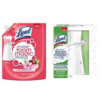 Lysol No-Touch Hand Wash Refill, Foam Magic, (Sweet Cherry 800ml+Machine with Aloe Refill 200ml)