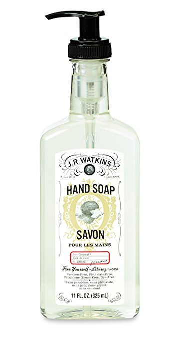 J.R. Watkins Liquid Hand Soap, Coconut, 11 ounce (Pack of 6)