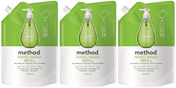 Method Gel Hand Wash Refill Pouch, Green Tea + Aloe, 34oz, 3pk