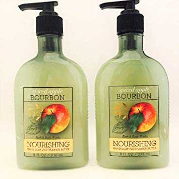 Set of 2 Bath and Body Works Spiced Apple Bourbon Nourishing Hand Soaps with Pumpkin...