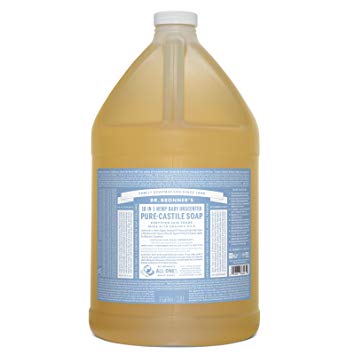 Dr. Bronner's Pure-Castile Liquid Soap - Baby Unscented, 1 Gallon