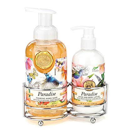 Michel Design Works Plumeria & Hibiscus Scented Foaming Hand Soap & Lotion Gift Set, Paradise