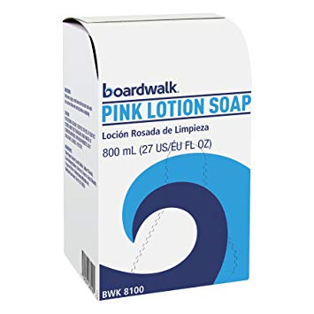 Boardwalk 8100CT Mild Cleansing Pink Lotion Soap, Floral-Lavender, Liquid, 800mL Box (Case of 12)