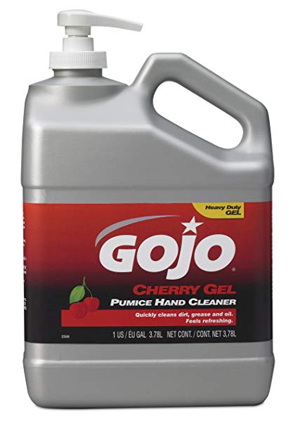 Gojo 2358-02 Cherry Gel Pumice Hand Cleaner Pump Bottle - 1 Gallon, (Pack of 2)