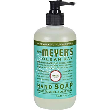 Mrs Meyers Hand Soap Basil 12.5 Ounce Pump (370ml) (6 Pack)